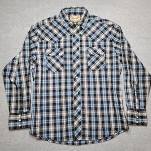 Mens Wrangler Western fashion snap shirt LS Large rodeo
